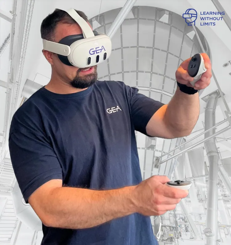 GEA VR-training: technicus met VR-headset