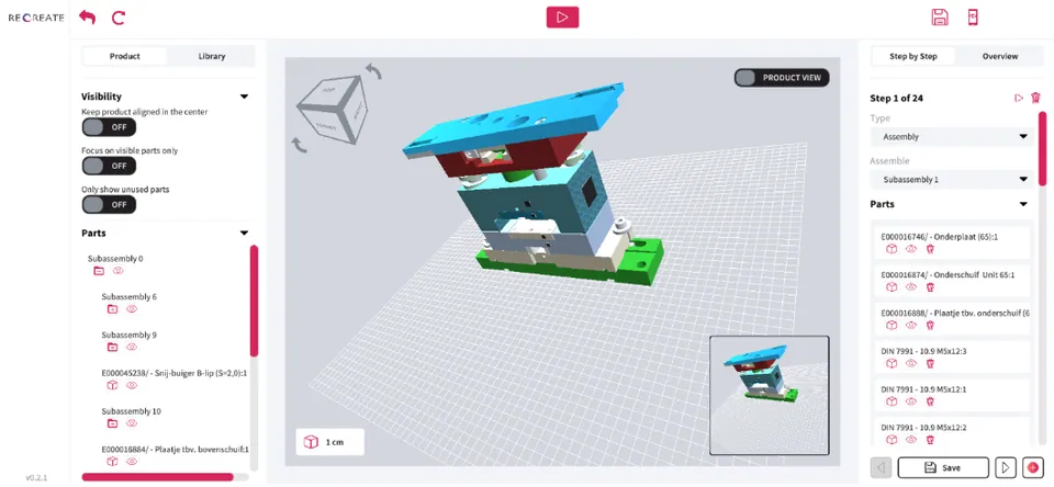 Thomas Regout: 3DX-werkinstructieplatform met interactieve 3D-montage